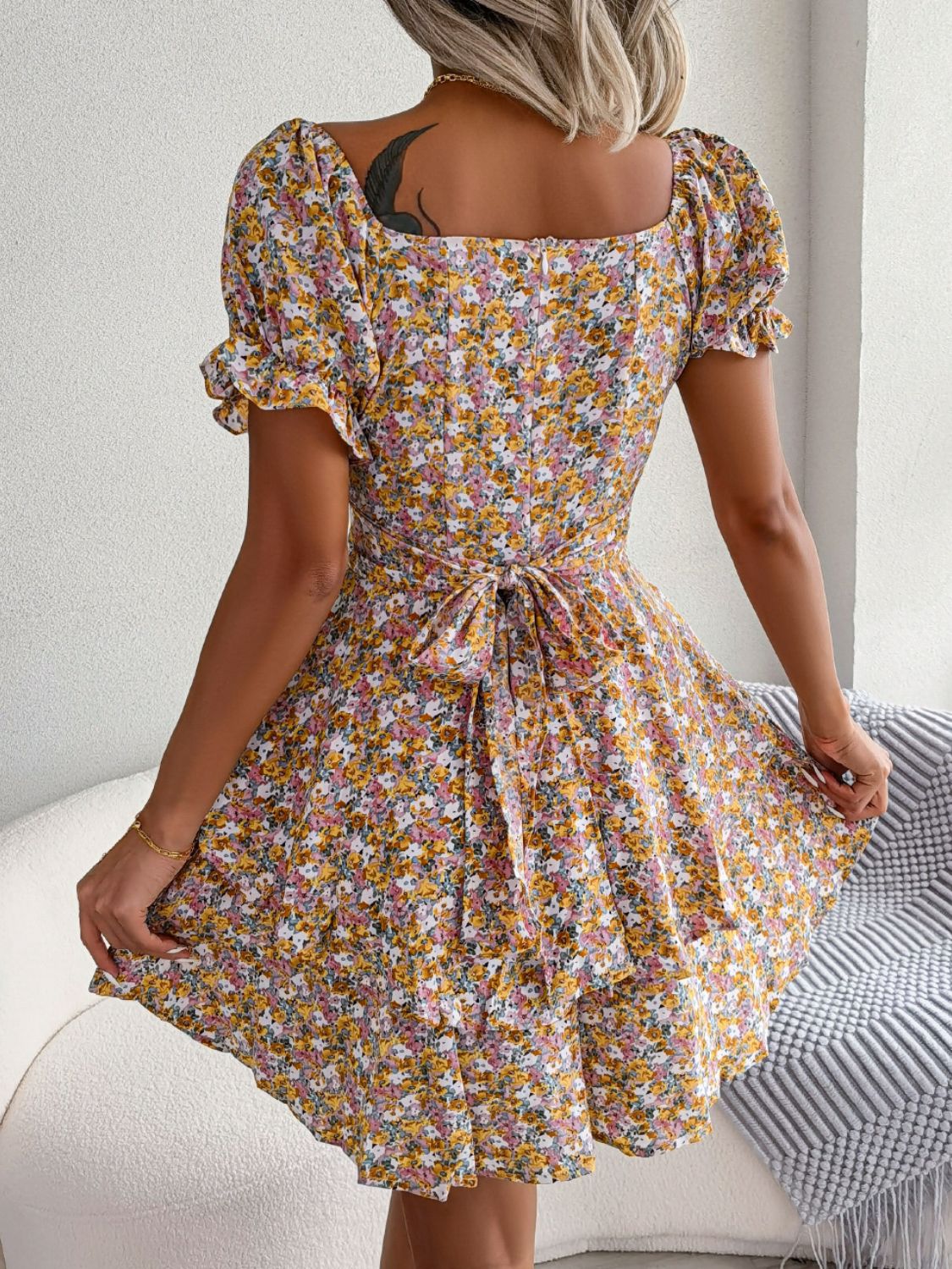 Floral Sweetheart Summer Mini Dress