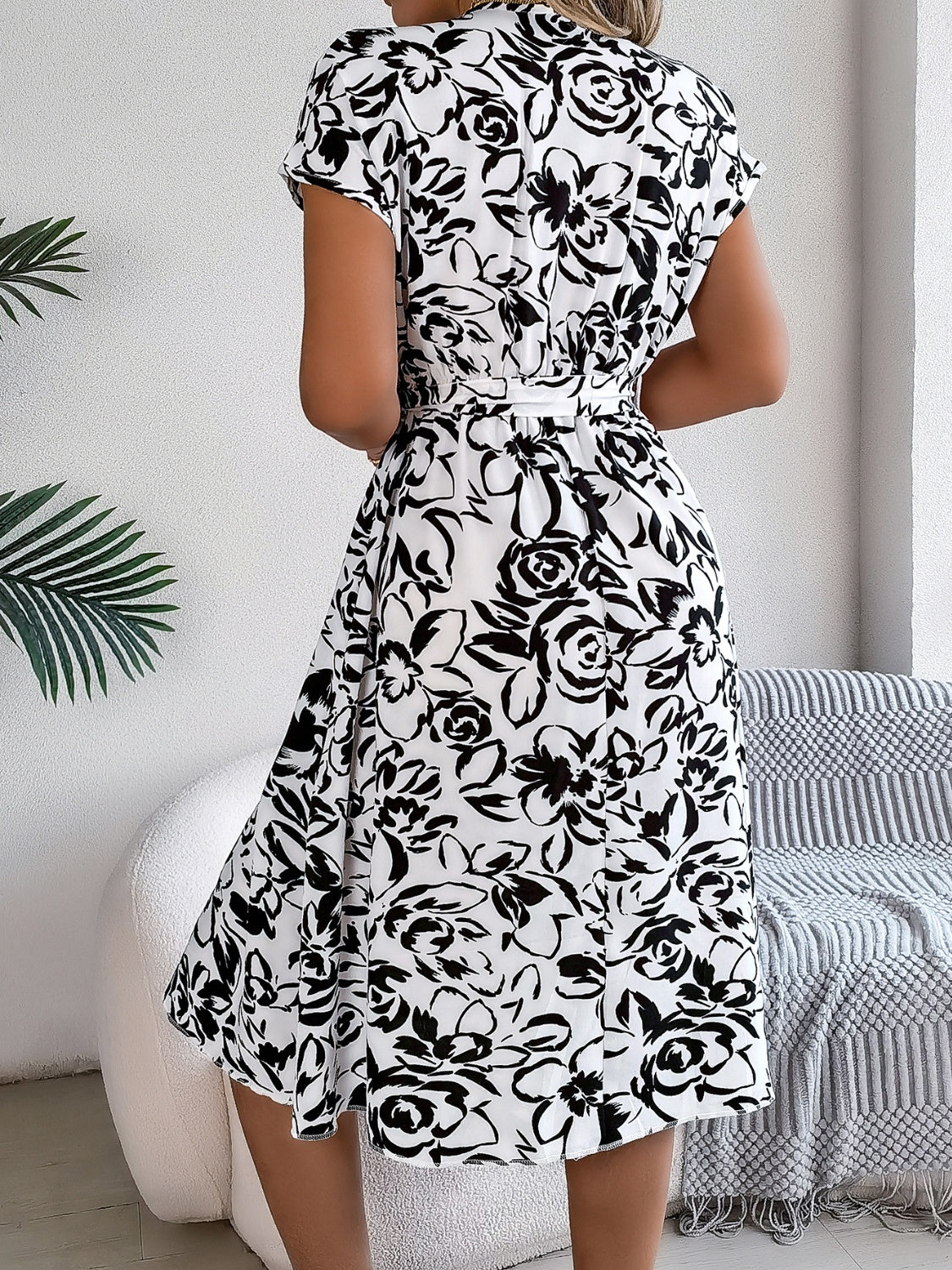 V-Neck Short Sleeve Dress