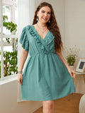 Plus Size Swiss Dot Mini Resort Dress