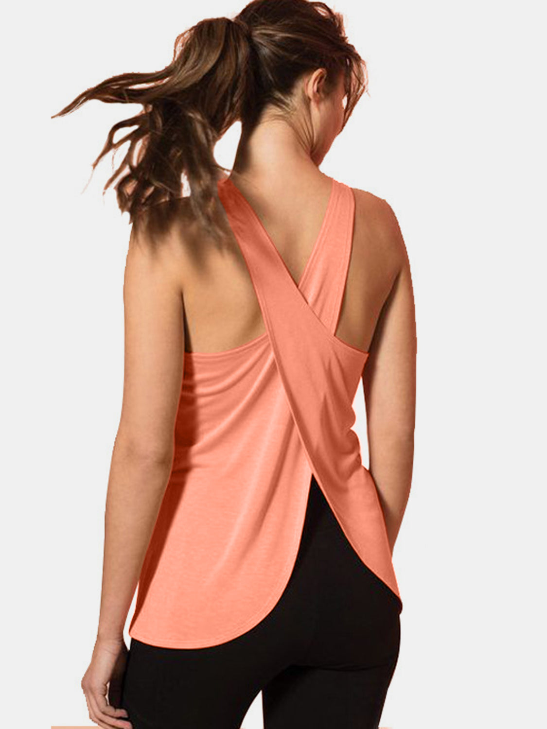 Crisscross Scoop Neck Active Yoga Tank