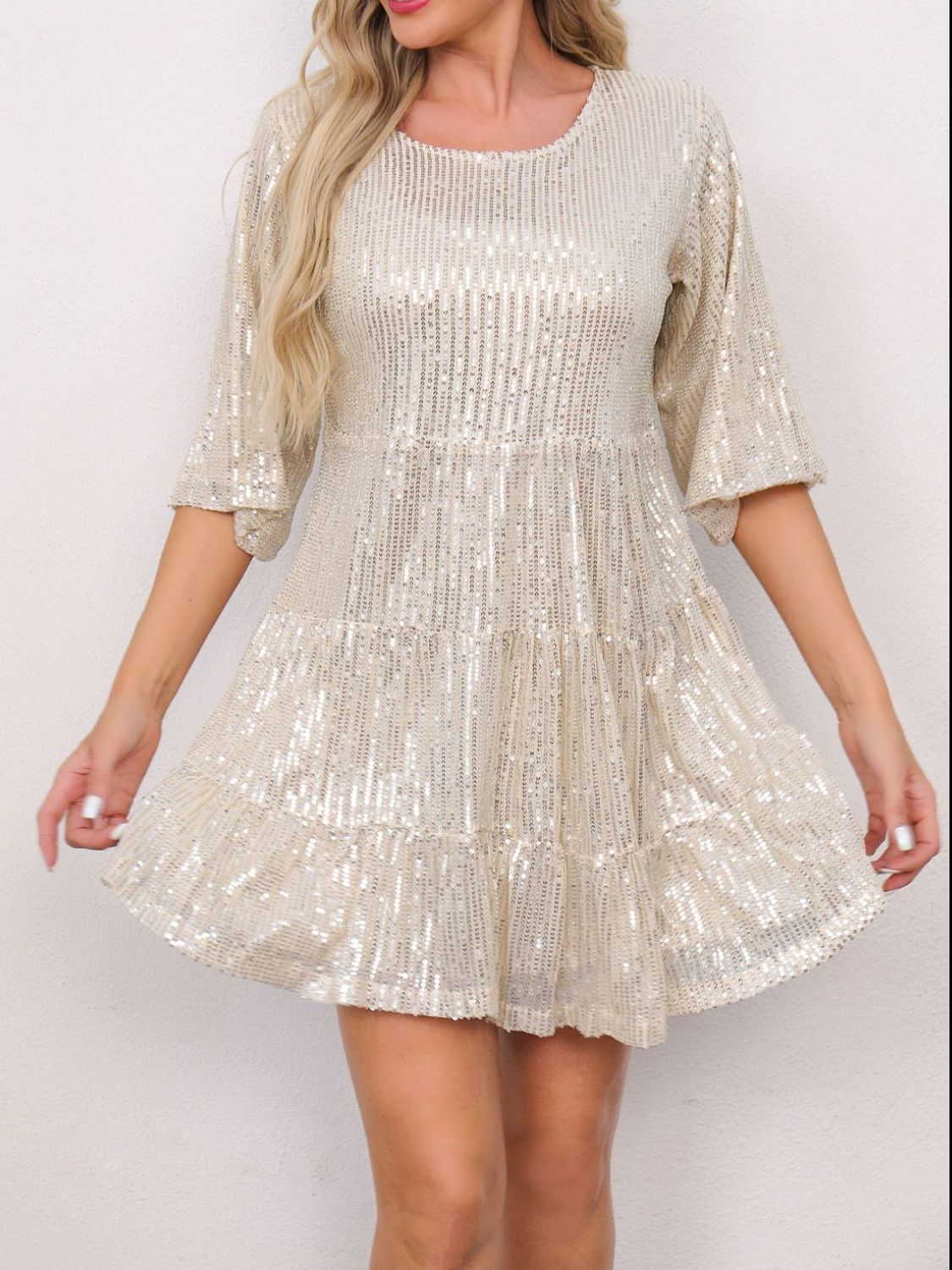 Full Size Sequin Mini Coctkail Dress