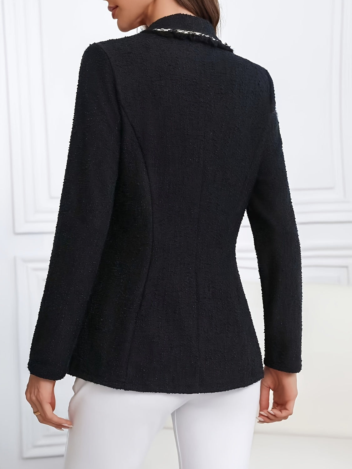 Single-Breasted Lapel Collar Resort Blazer