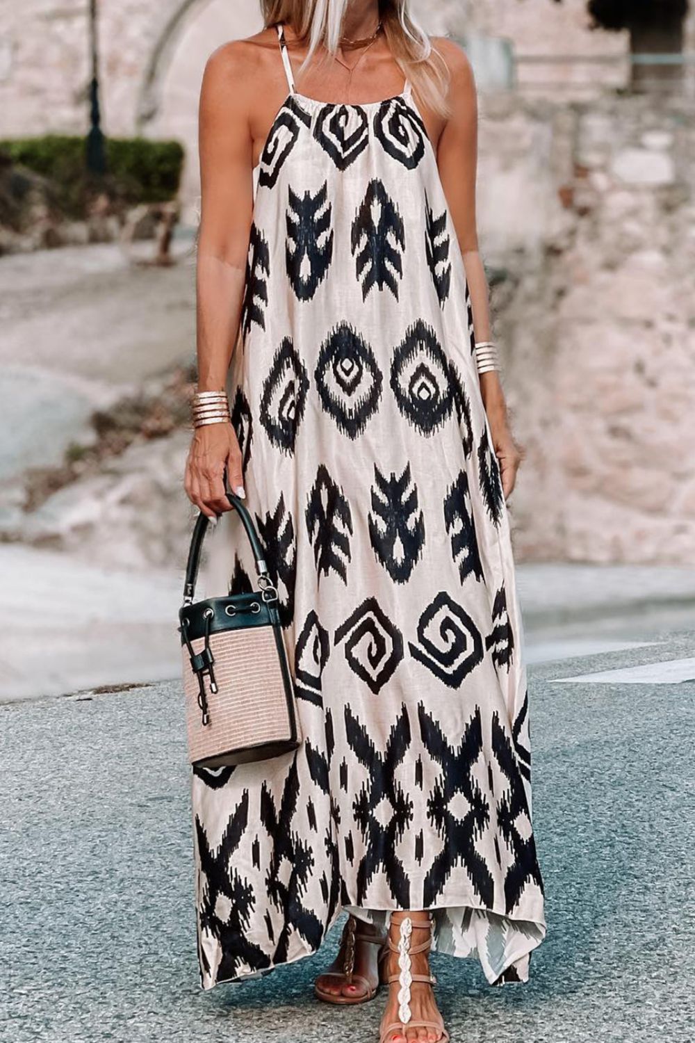 Boho Spaghetti Strap Beach Maxi Dress