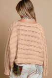 Beachy Cable Knit Cropped Sweater