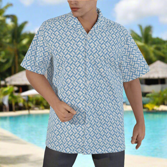 Men's Cotton Poplin Blue Lagoon Resort Shirt up to 6XL