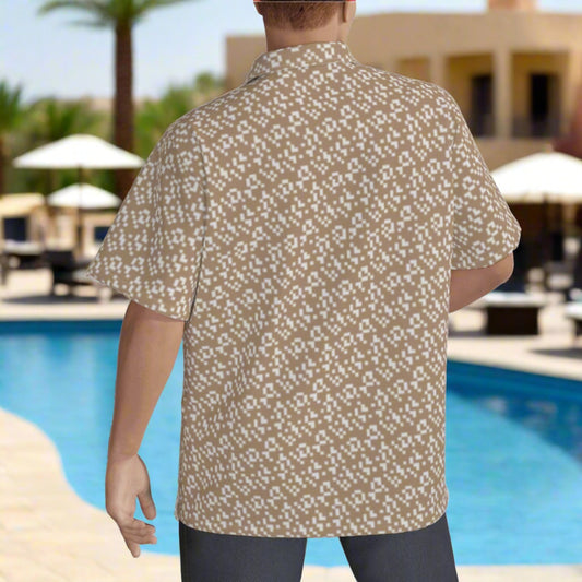 Mens Plus Size Beige resort shirt