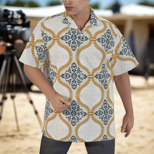 Men's Harlequin Resort Shirt - Plus Sizes up to 6XL
