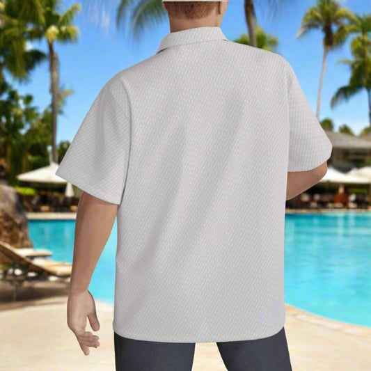 Cotton Poplin Men's Resort Shirt With Button Closure up to 6XL