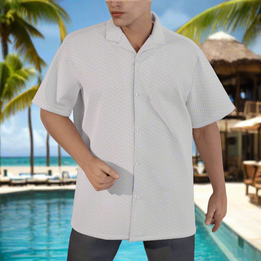 Men's Light Blue Resort Shirt Plus Size to 6XL