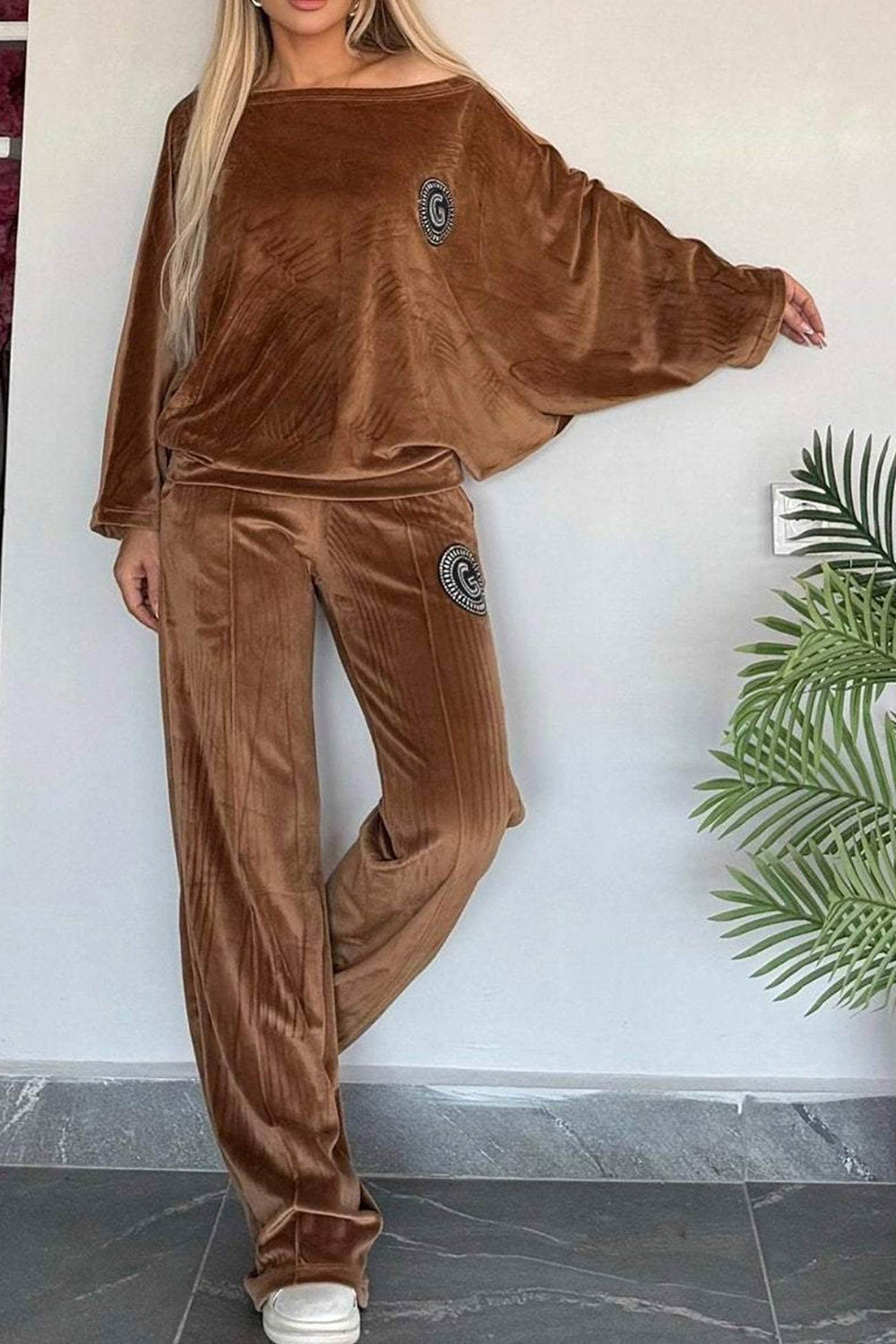 Full Size Long Sleeve Top and Pants Travel Set