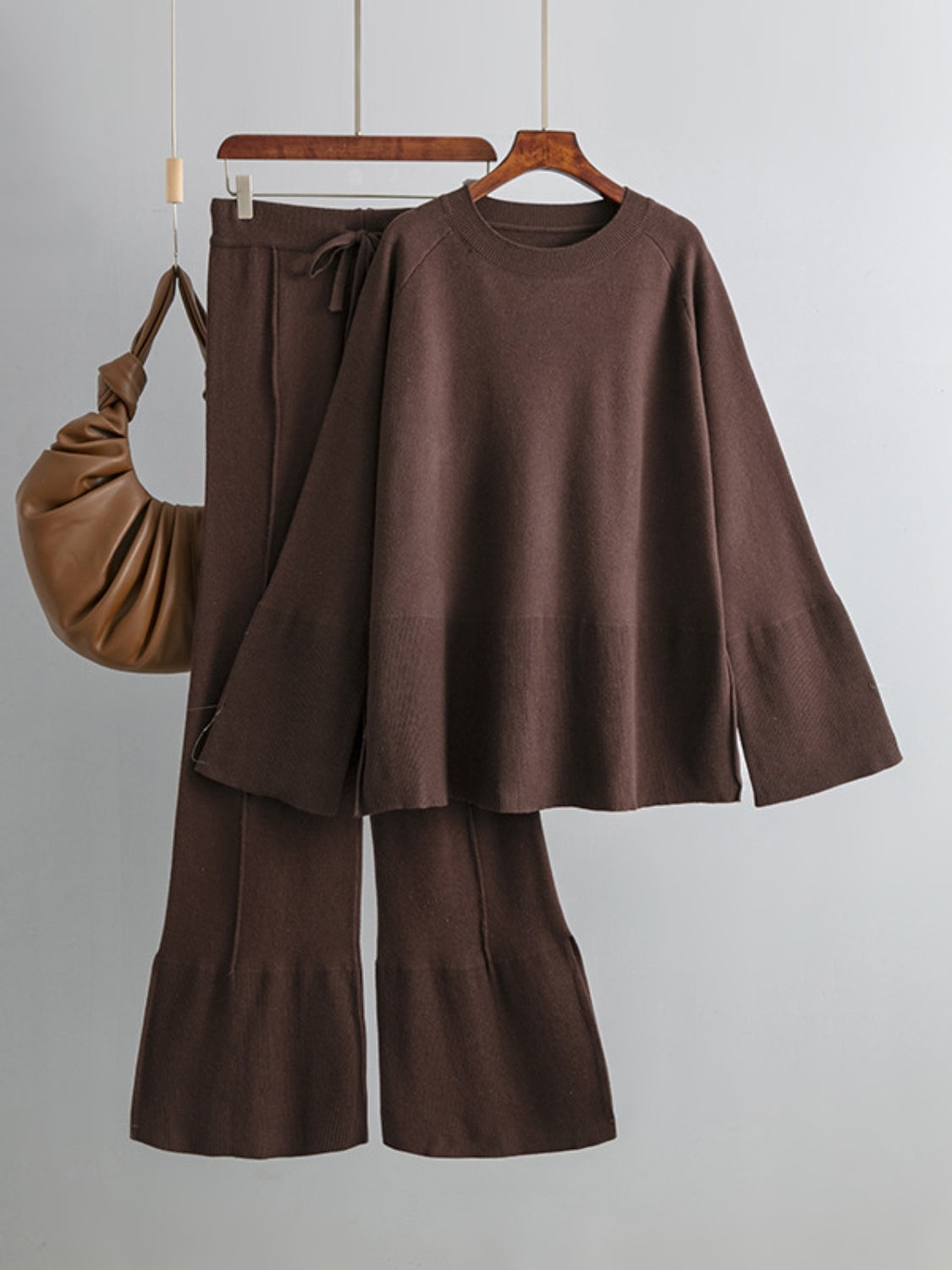 Long Sleeve Top and Drawstring Loungewear Sweater Set