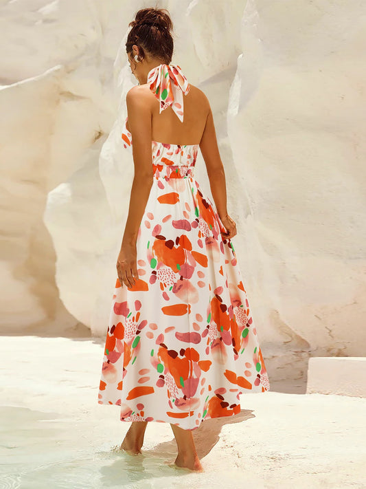 Floral Sleeveless Midi Summer Dress