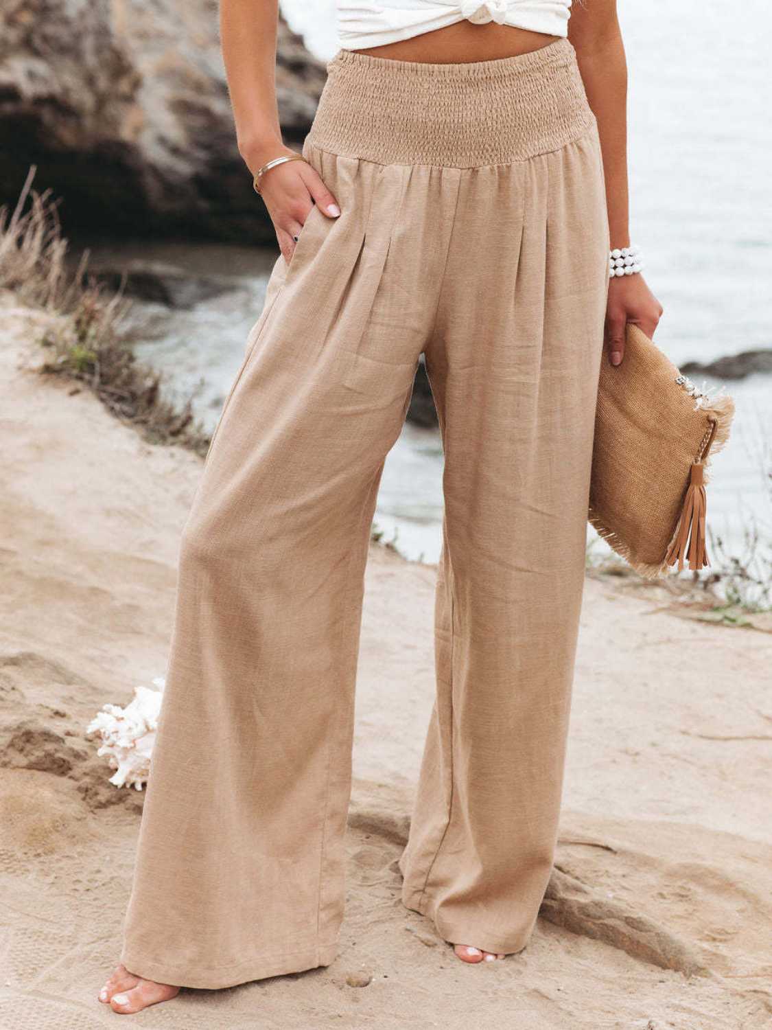 Full Size Wide Leg Beachy Pants