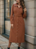 Long Sleeve Midi Office Dress