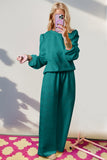 Long Sleeve Top and Wide Leg Pants Set