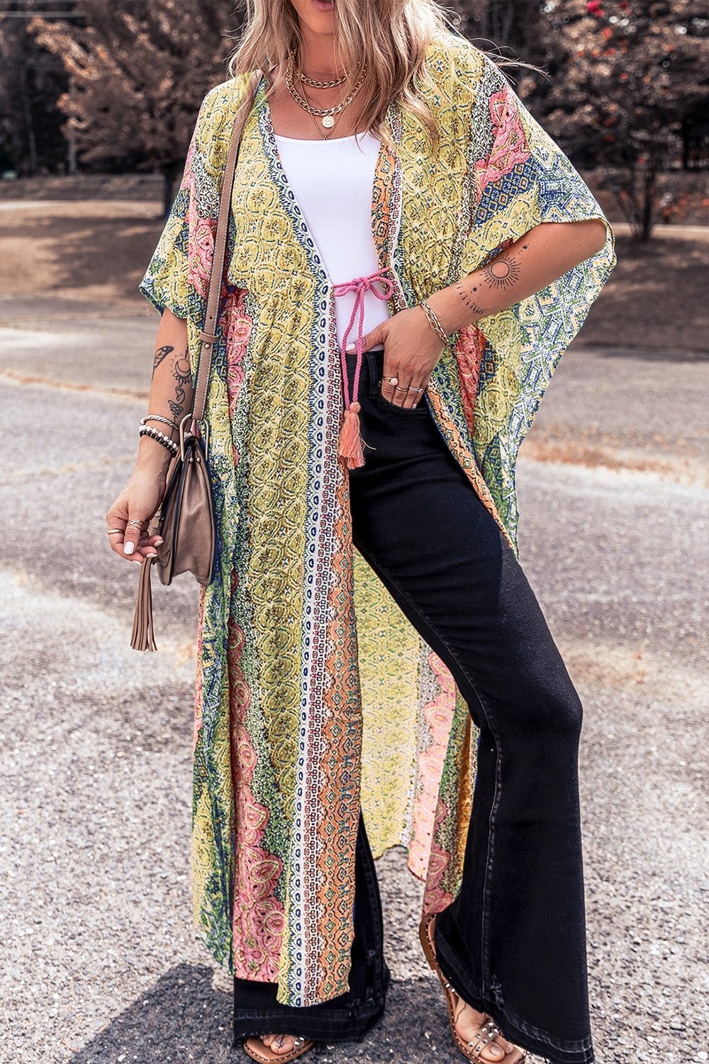 Drawstring Boho Beachy Kimono