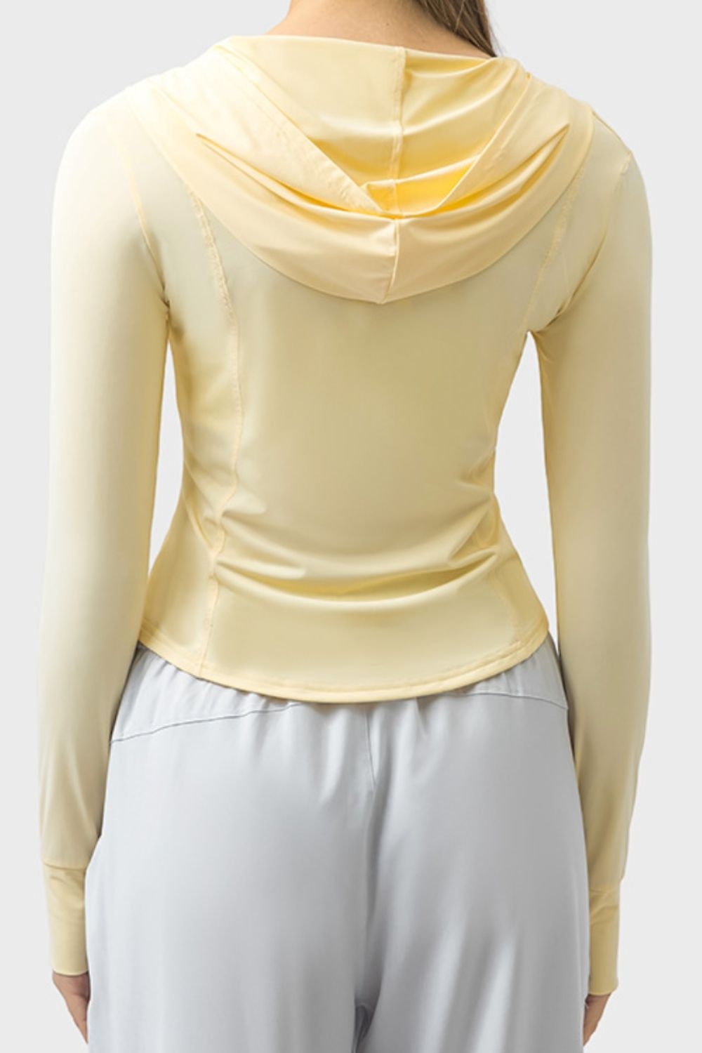 Zip Up Hooded Long Sleeve Active Top