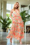 Floral Ruffled Tiered Maxi Summer Cami Dress