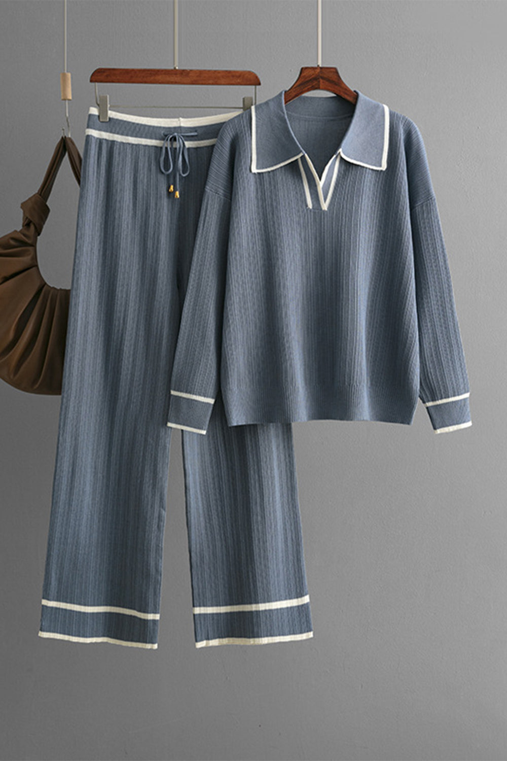 Drawstring Resort Pants Sweater Set