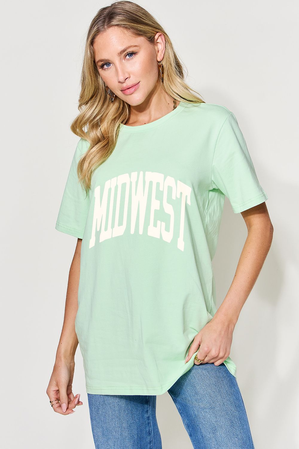Full Size MIDWEST Graphic Round Neck T-Shirt