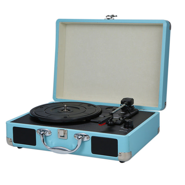 Portable Record Player in Leather Case