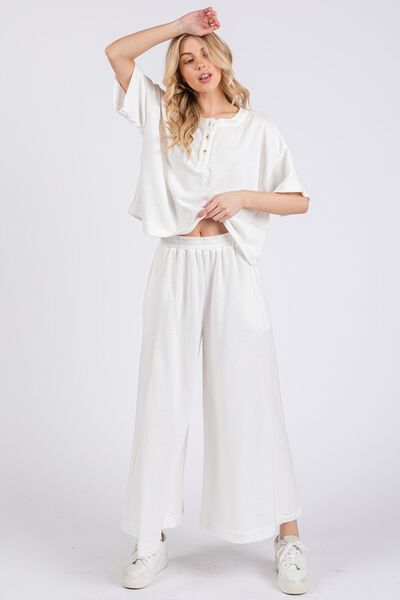 White Beachy Boho White Resort Top and Pants Set