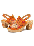 Artisan Handmade Fish Mouth Genuine Leather High Heel Sandals