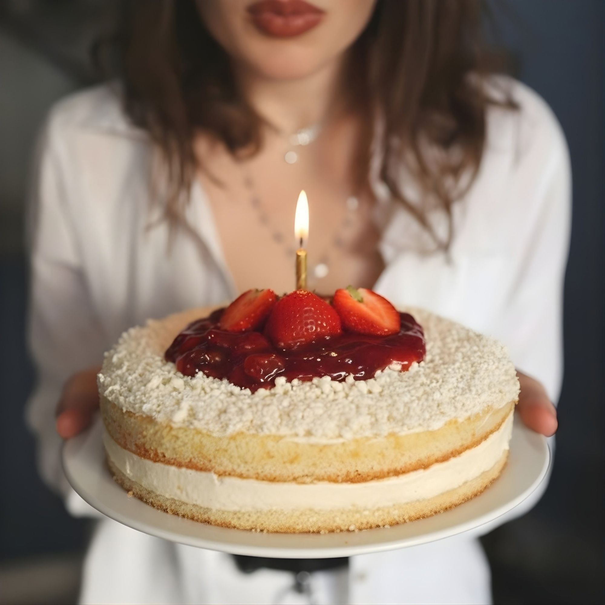 Sugar Free Swedish Strawberry Cream Cake (Jordgubbstårta), 2.5 lbs