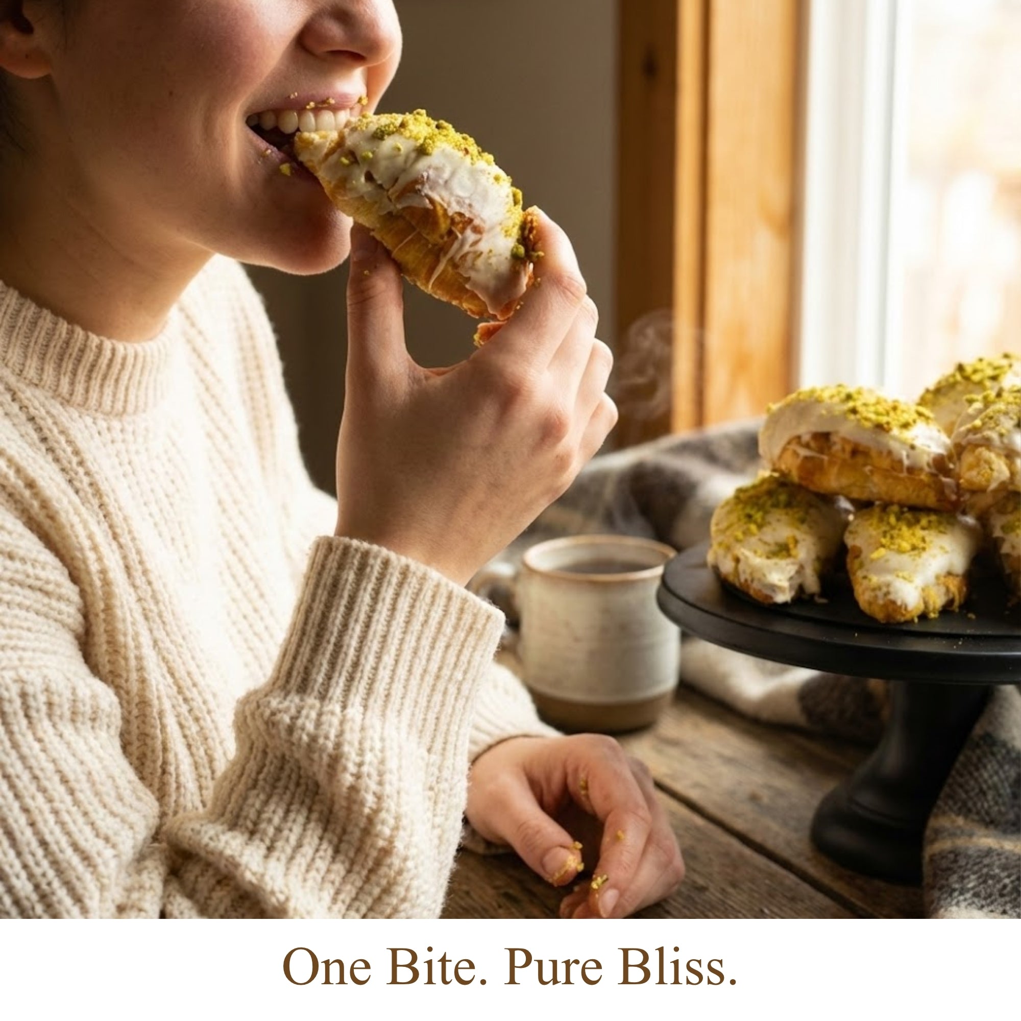 Sugar-Free White Chocolate Pistachio Croissant Cake, 10 pc, 2 lb