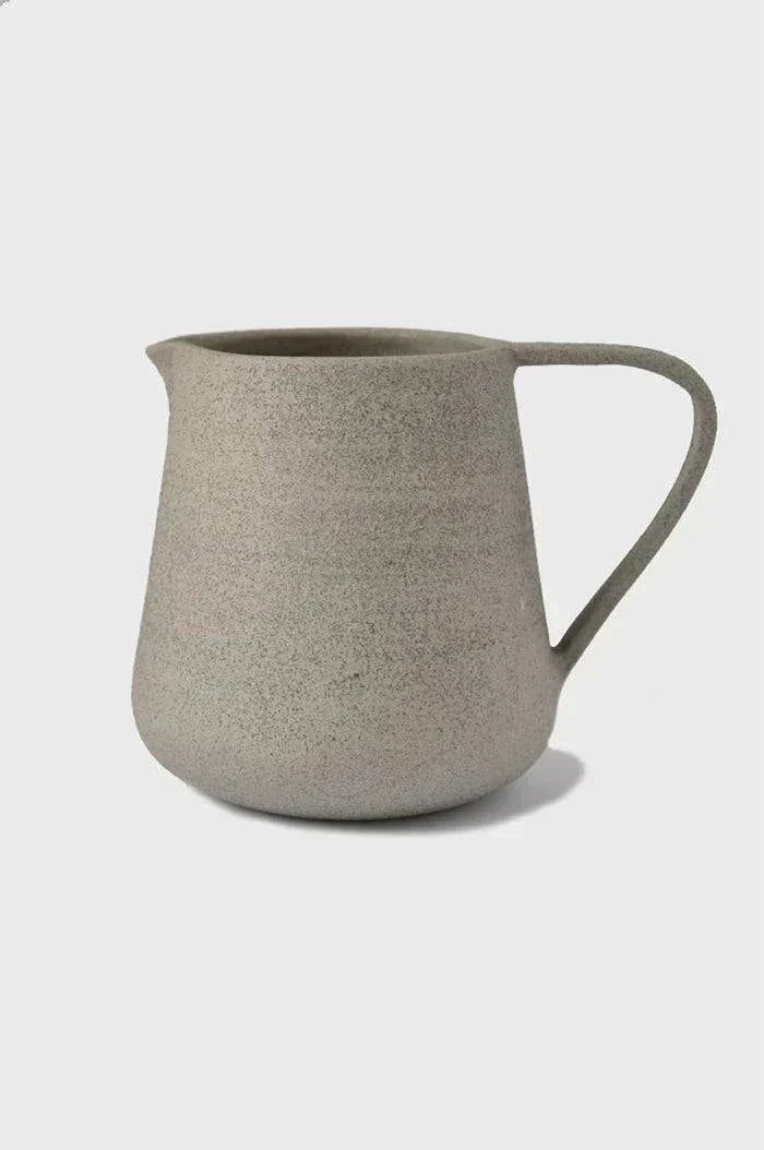 Handmade Stoneware Pitcher Concrete