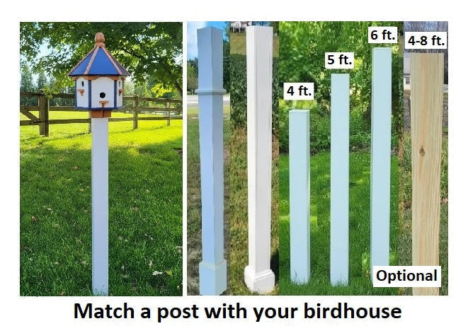 Artisan Extra Large Amish-Made Poly Birdhouse with 6 Nesting Compartments – Weatherproof Outdoor Birdhouse