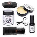 Men’s Grooming Essentials Bundle – Beard Balm, Cream, Oil & Grooming Kit (Gluten-Free, Vegan)