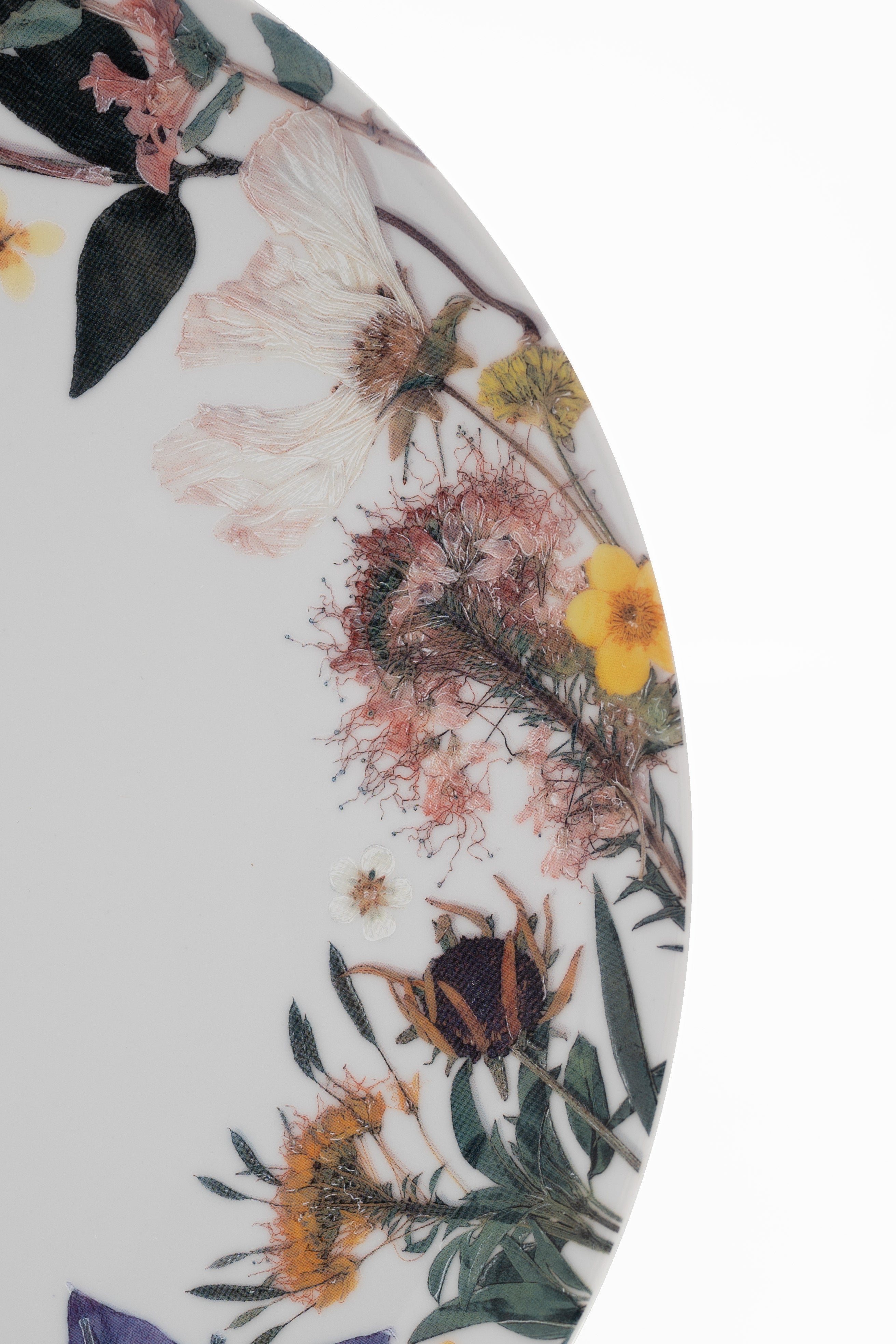 Artisan California Garden Cake Platter - Hand Decorated