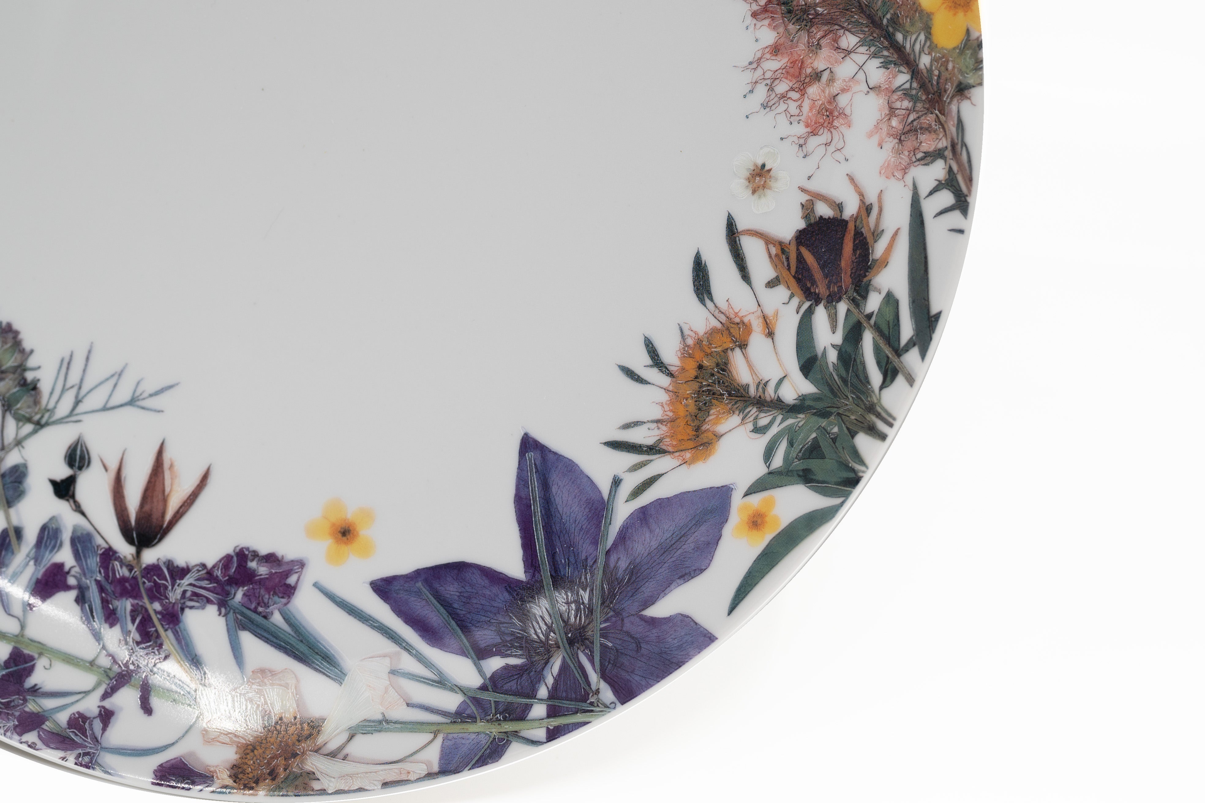 Artisan California Garden Cake Platter - Hand Decorated