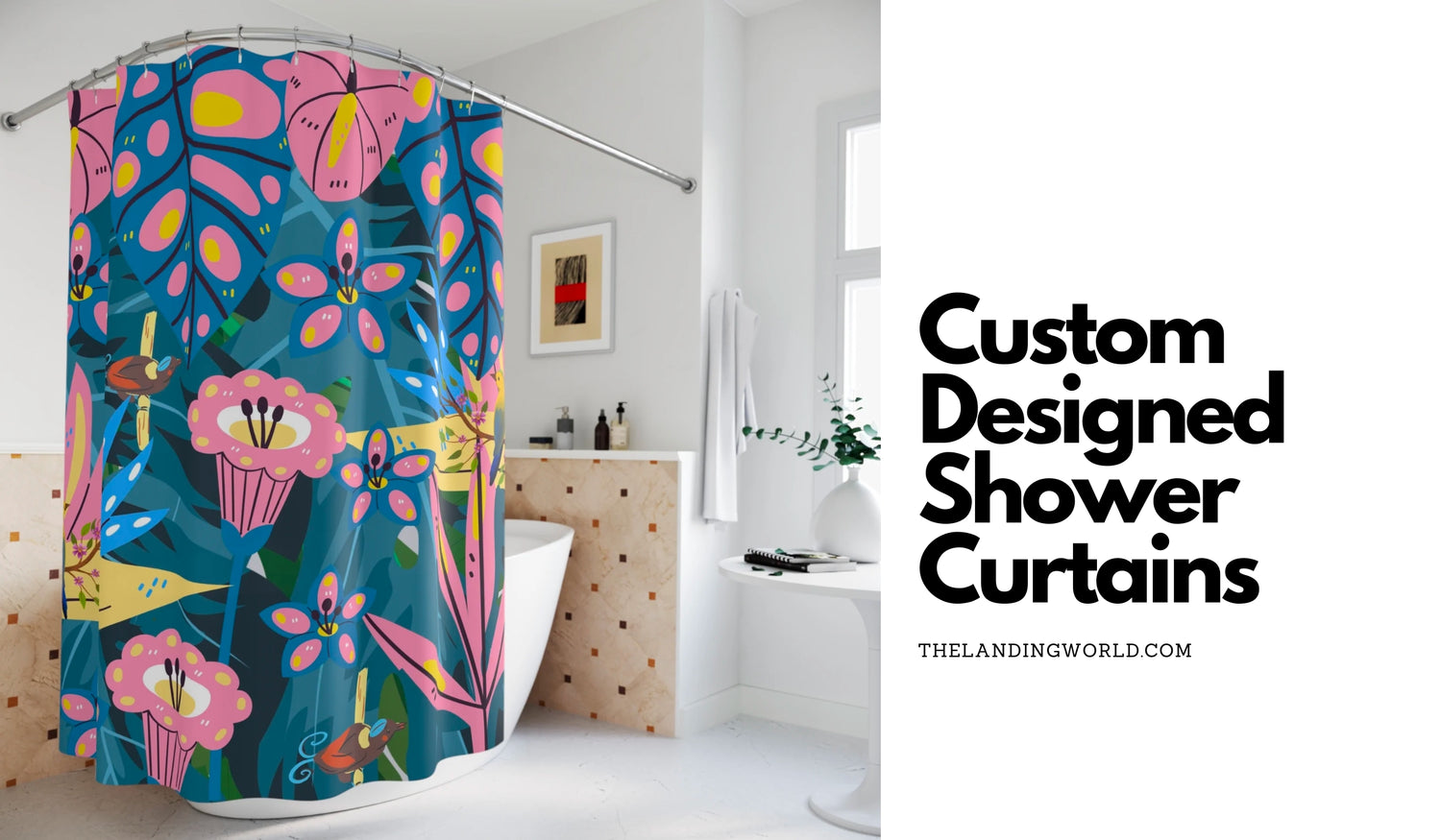 Custom Designed Tropical Shower Curtains