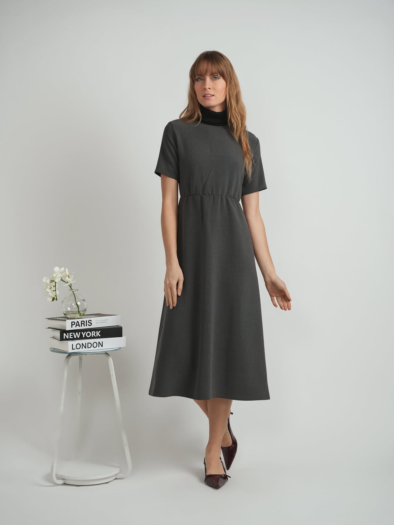 women's corduroy dress Corduroy Button Up Tiered Mini Dress