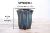 Willow Bonsai Ceramics Flower Design Cascade Bonsai Pot 4.5 Inch – Elegant Tall Ceramic Bonsai & Succulent Planter, High‑Fired Frost‑Proof Stoneware with Drainage & Wiring Holes, Handmade in USA (Peacock 2025)