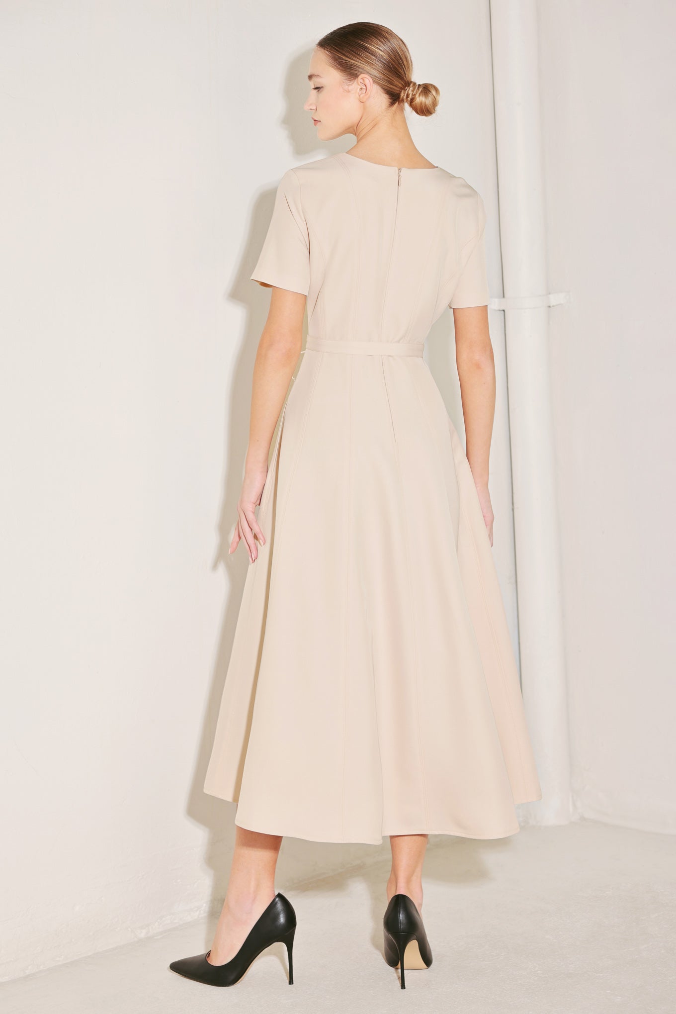 Beige Resort Midi Dress