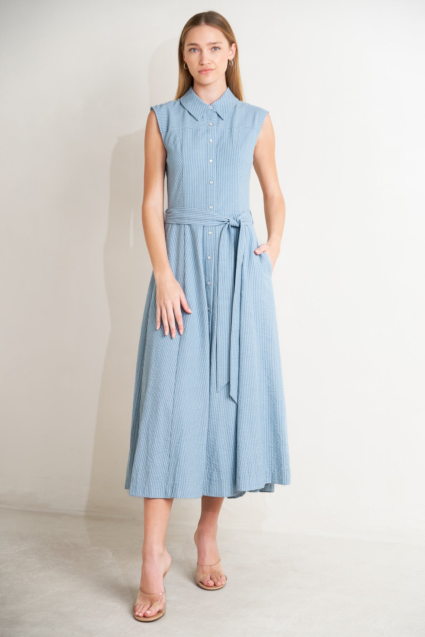 Cafe Au Lait Woven Resort Midi Dress