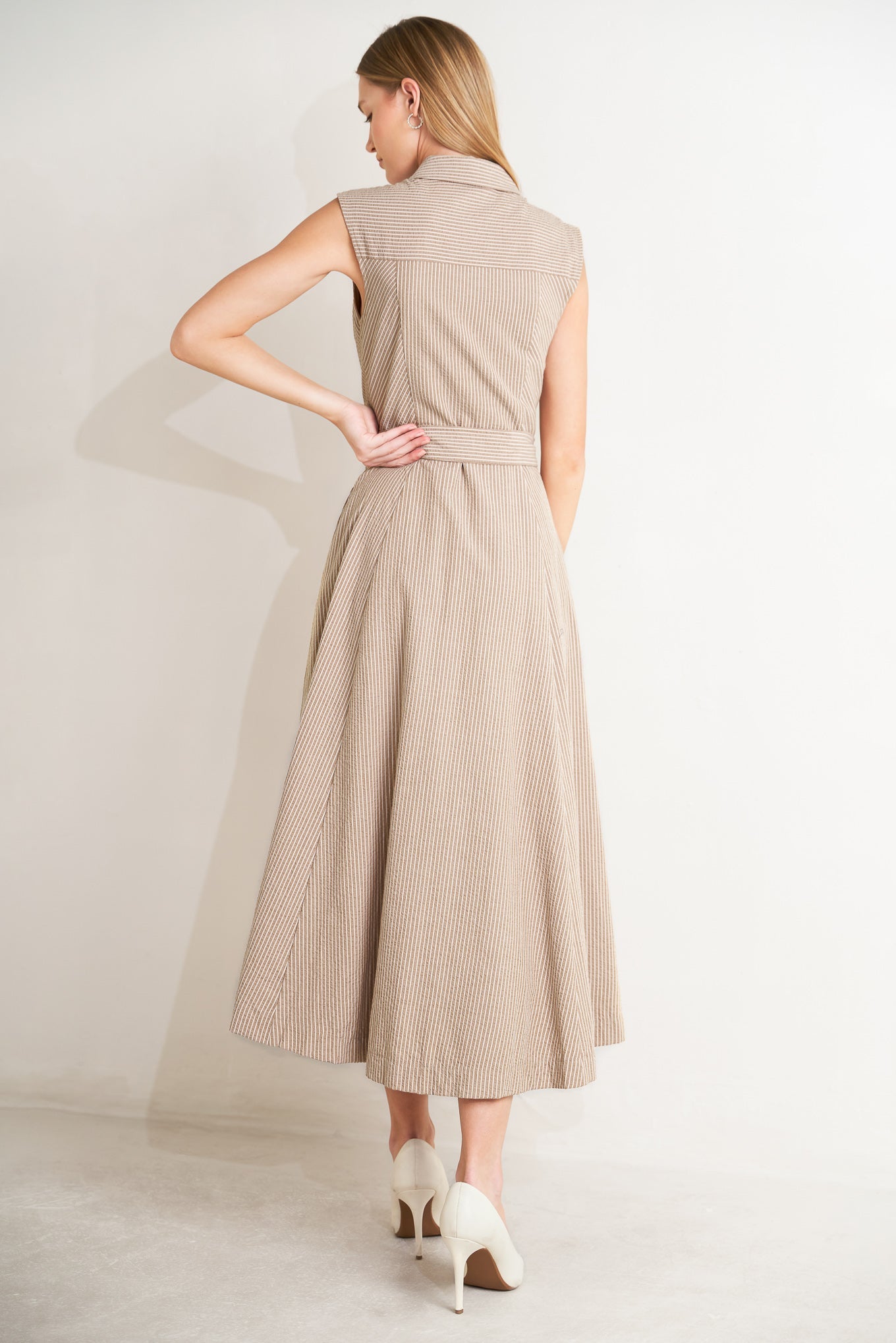 Cafe Au Lait Woven Resort Midi Dress