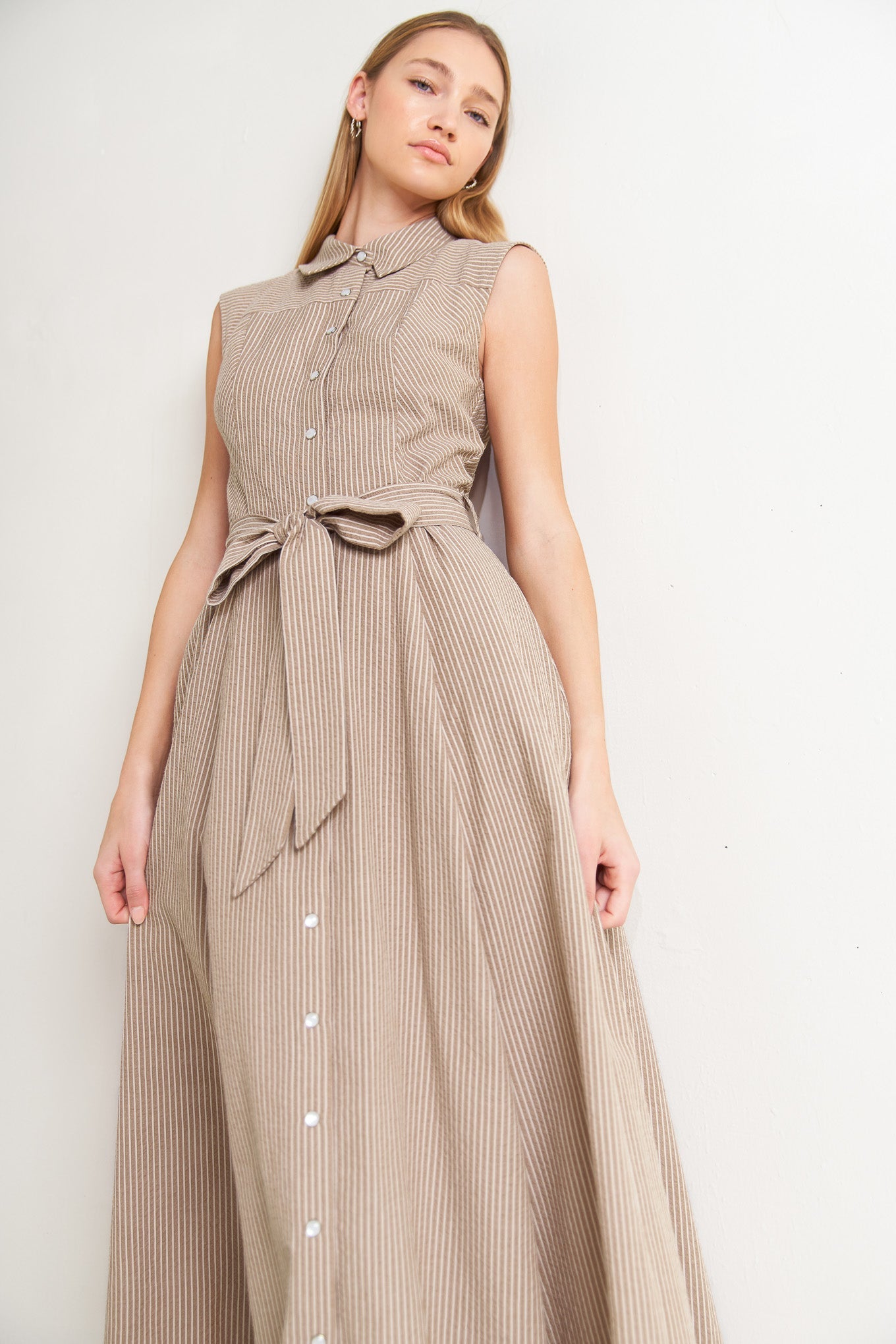 Cafe Au Lait Woven Resort Midi Dress