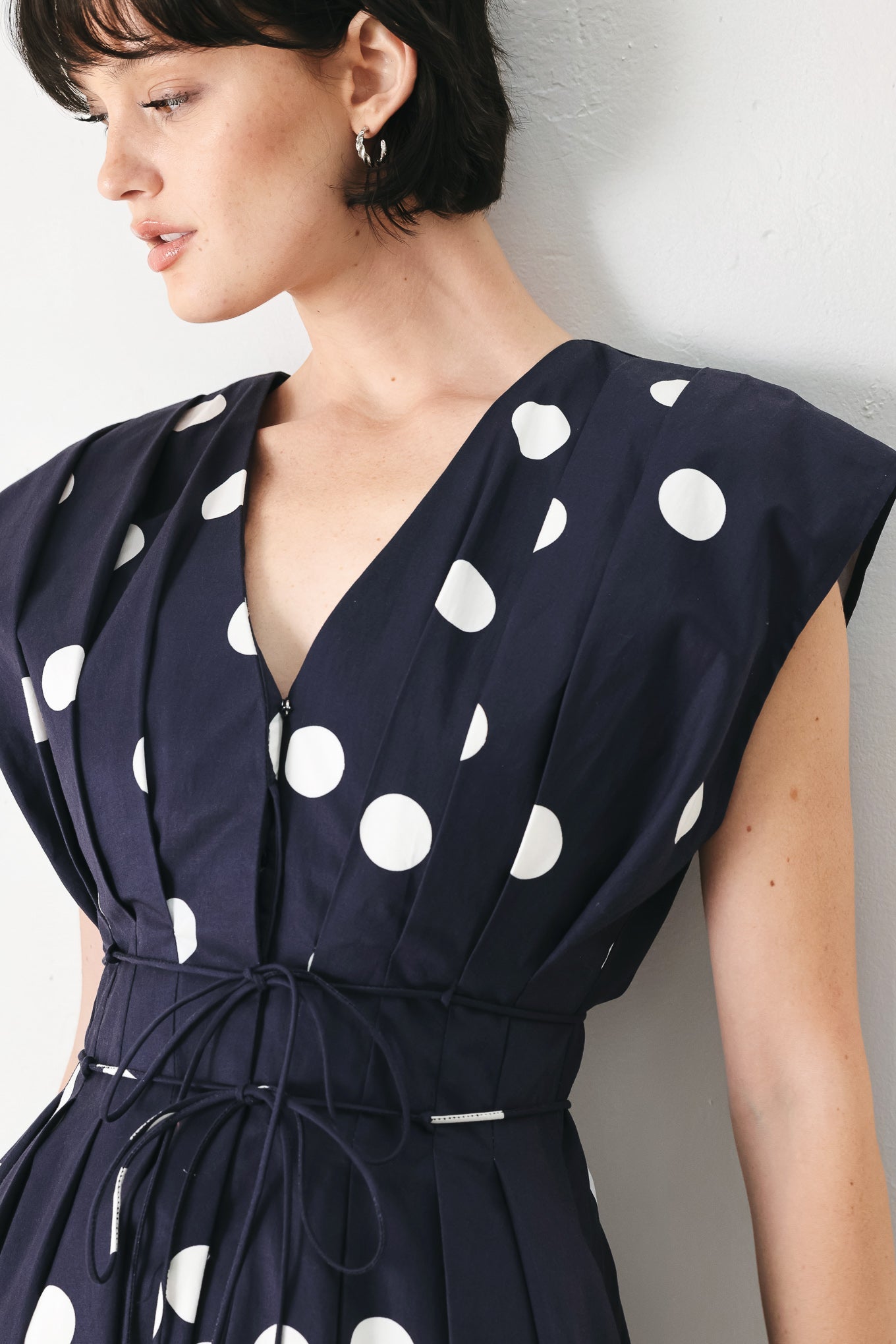 Polks Dot Woven Midi Dress