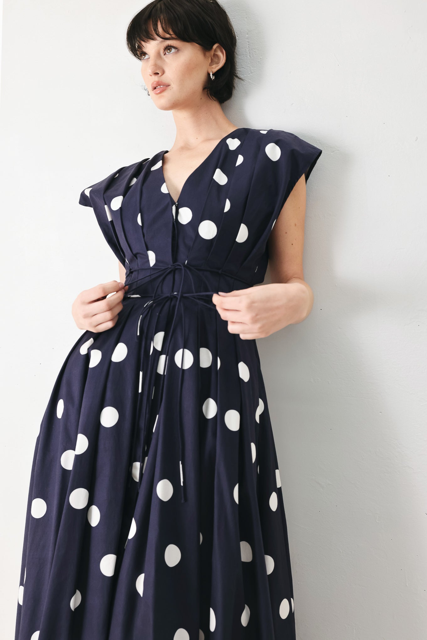 Polks Dot Woven Midi Dress