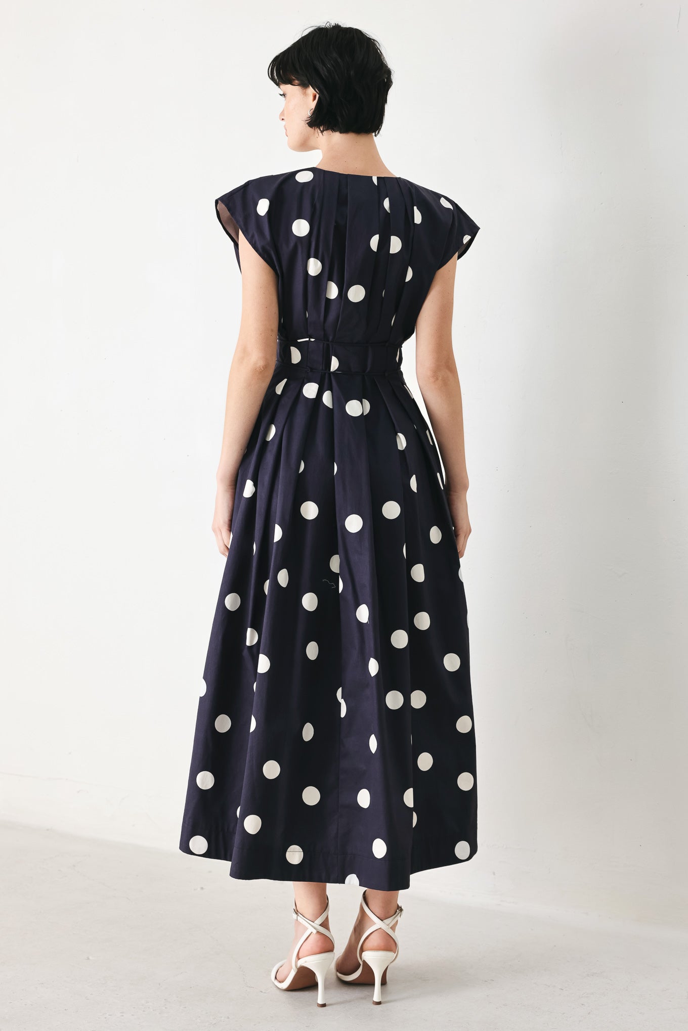 Polks Dot Woven Midi Dress