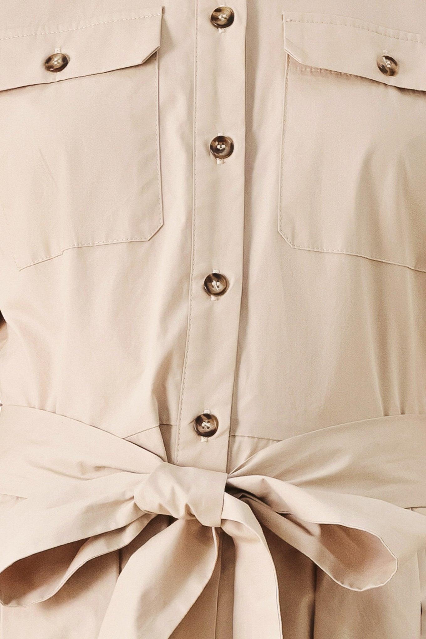 Beige Iconic Resort Dress Midi