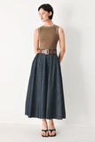 Espresso Hour Denim Combination Midi Dress