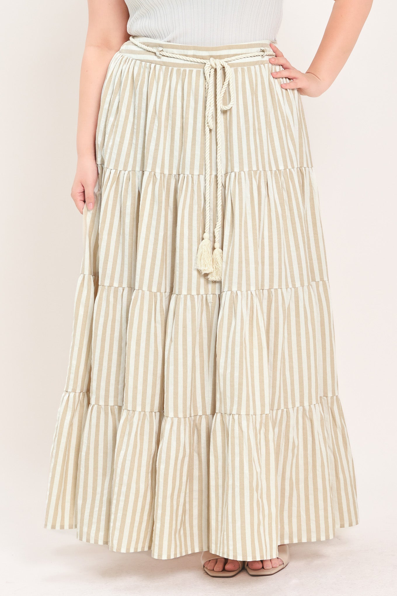 Hamptons Weekend Woven Long Ruffled Skirt