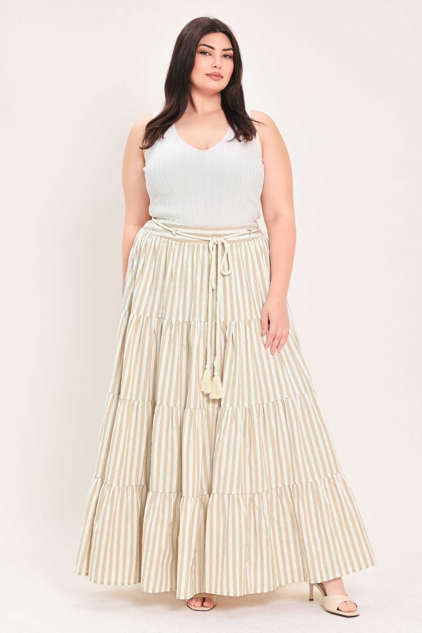 Hamptons Weekend Woven Long Ruffled Skirt