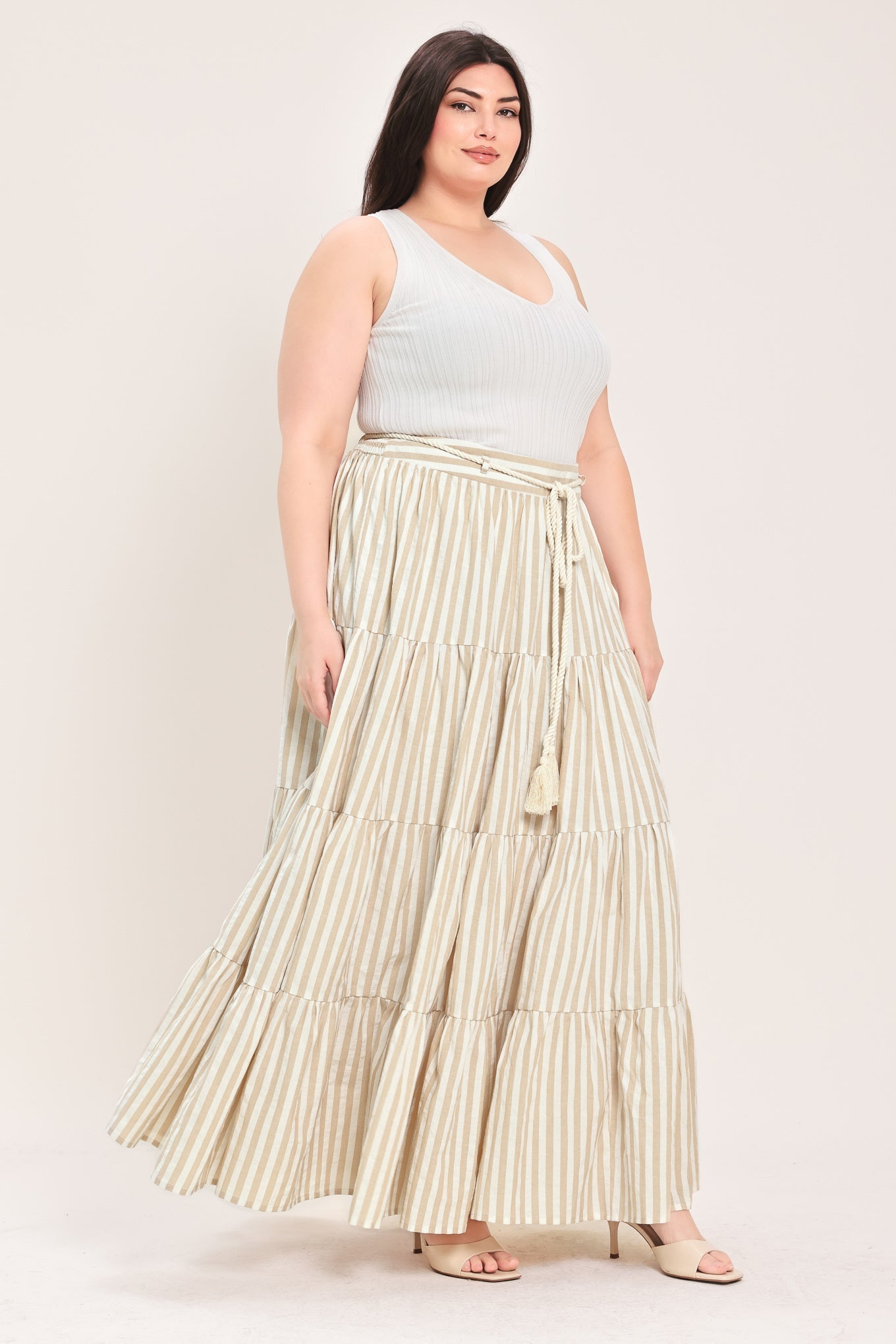 Hamptons Weekend Woven Long Ruffled Skirt