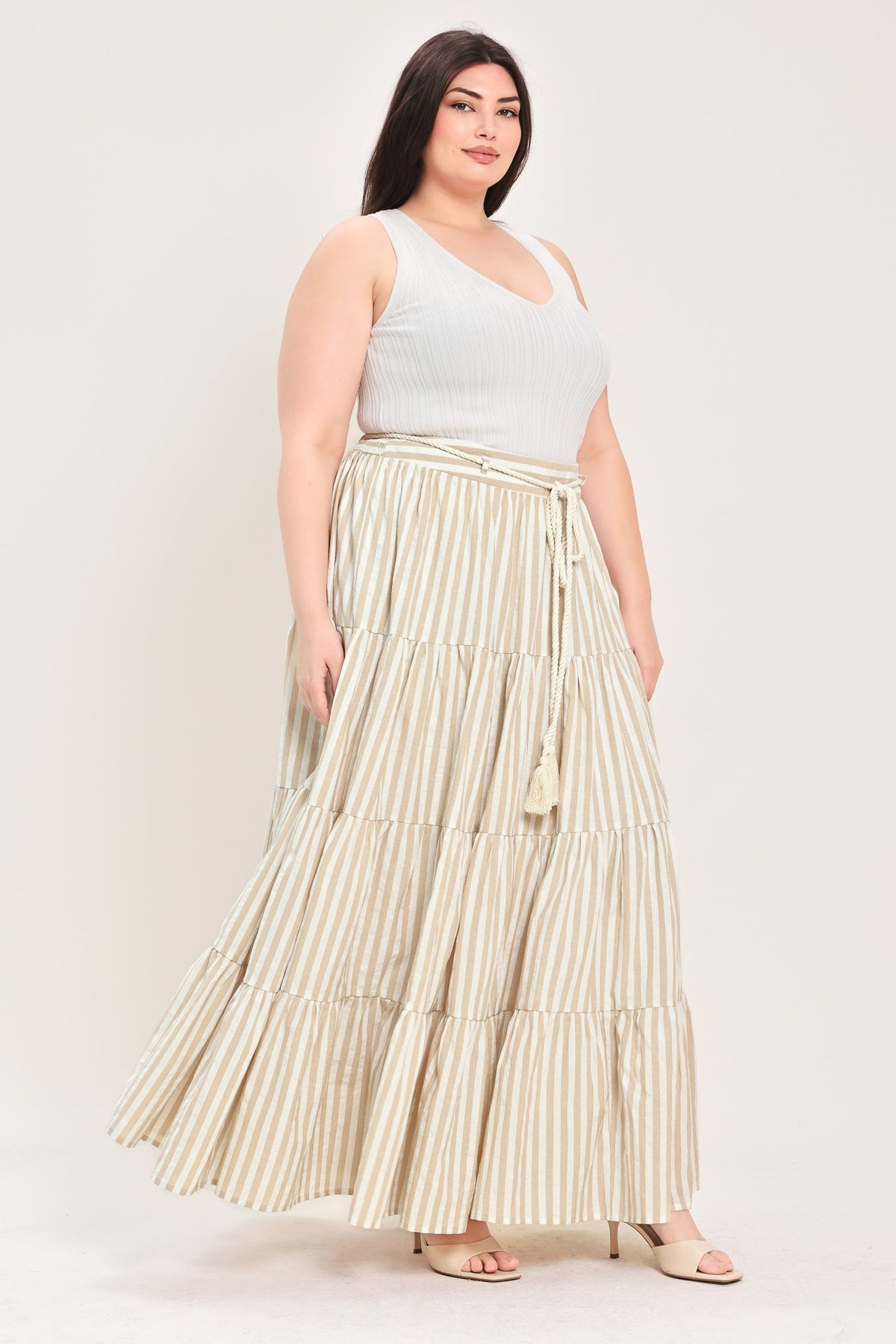 Hamptons Weekend Woven Long Ruffled Skirt